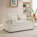 Okak Convertible Sofa Bed Couch with Side Pockets & Adjustable Backrest,Velvet Upholstered Loveseat Sofa for Living Room,Bedroom