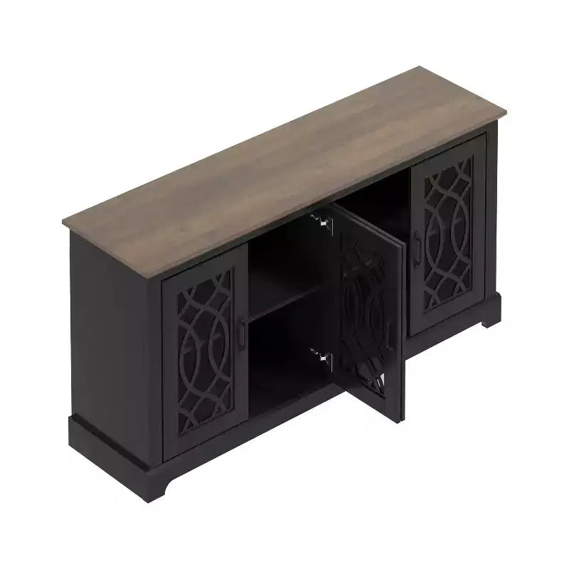 Mobile TV Galano con contenitore e motivo decorativo intagliato 151,4 L 39,9 P 74,4 H cm