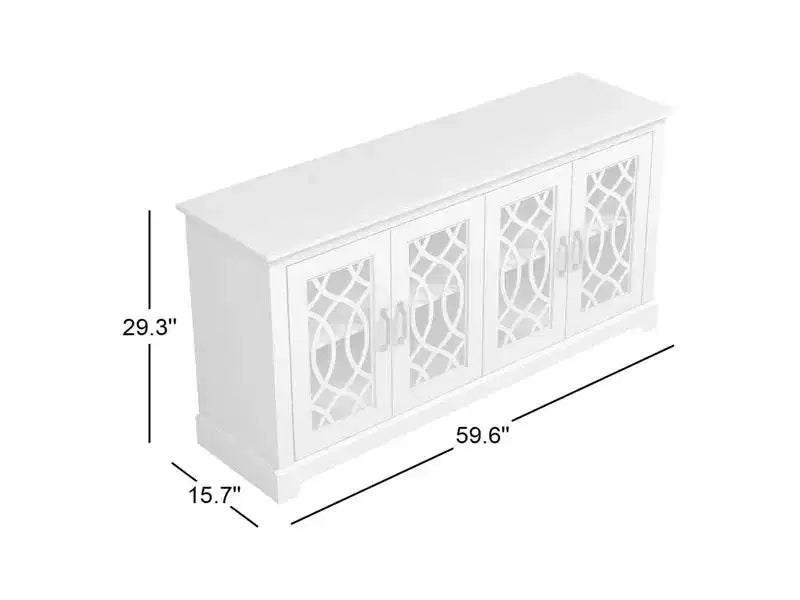 Mobile TV Galano con contenitore e motivo decorativo intagliato 151,4 L 39,9 P 74,4 H cm
