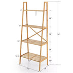2 pz Scaffale in bambù a scala a 4 ripiani 58 Ripiani espositivi Ripiano portaoggetti Porta piante