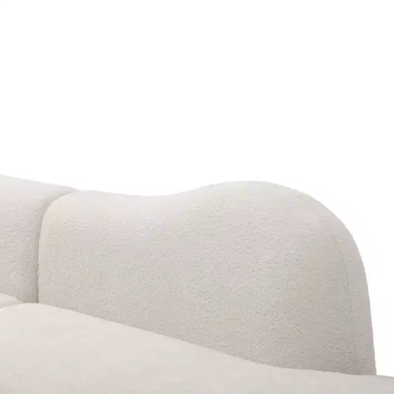 Divano Componibile Moderno Curvo con Rivestimento in Bouclé, Divano Componibile a Nuvola a 3 Posti con 2 Cuscini per Soggiorno e Camera da Letto