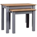 vidaXL Nesting Tables 2 Pcs Coffee End Table Solid Pine Wood Panama Range