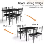 Set da pranzo Dyonery da 5 pezzi per 4 persone – Tavolo e sedie da cucina con robusta struttura in metallo, design moderno salvaspazio