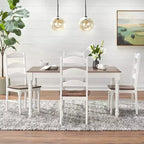 Buylateral Skipton Tavolo da Pranzo Rettangolare Stile Fattoria Moderno Bianco/Noce