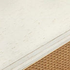 Lati Rattan Door Buffet Bianco Antico/Naturale: Credenza Stile Glam, Ripiani Regolabili