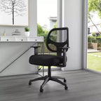 Sedia da Ufficio a Rete di Grado Commerciale con Braccioli a T Neri - Boss Office Products: Ergonomica, Regolabile, Girevole, con Rotelle