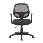Sedia da Ufficio a Rete di Grado Commerciale con Braccioli a T Neri - Boss Office Products: Ergonomica, Regolabile, Girevole, con Rotelle