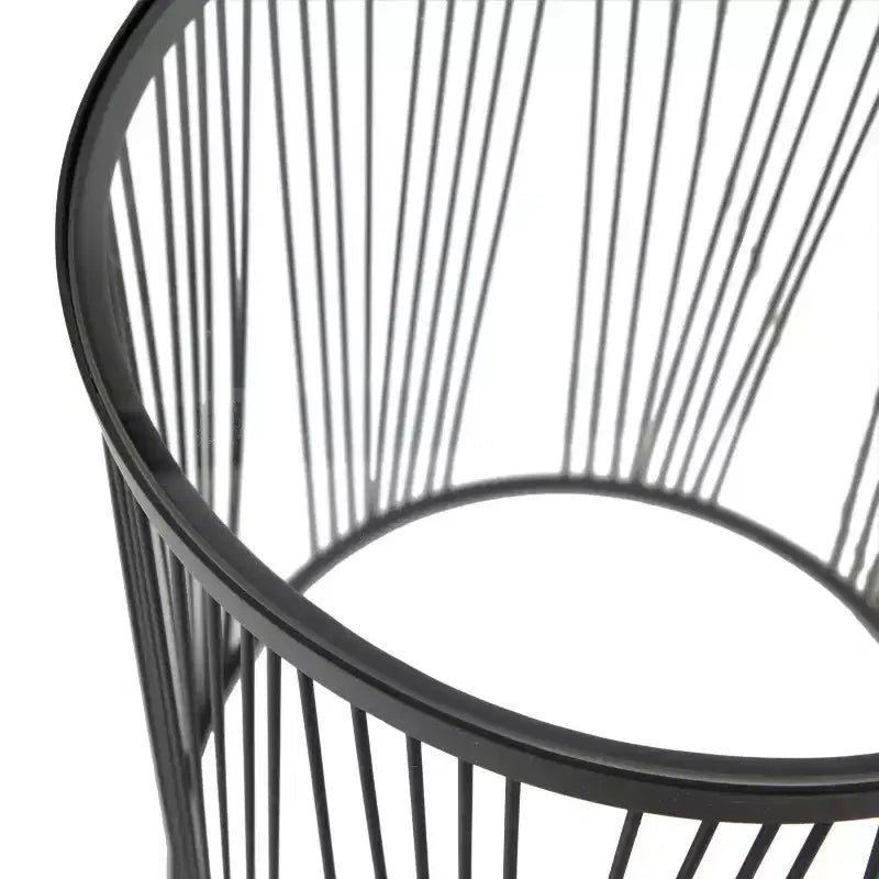 Tavolino d'appoggio in metallo contemporaneo nero