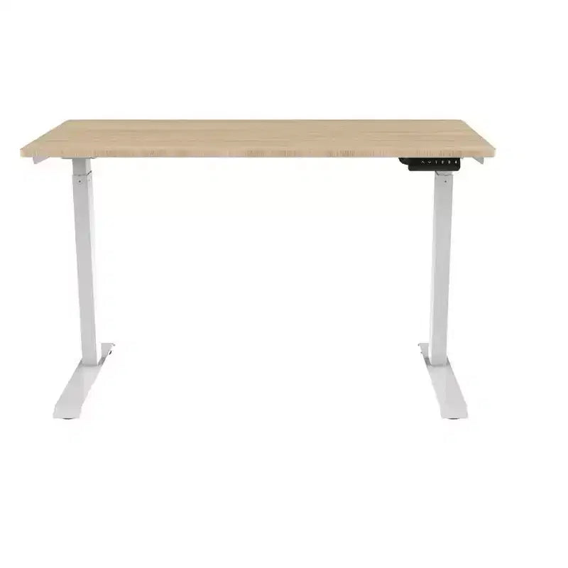 Scrivania da tavolo sit-stand regolabile in altezza con motore singolo WFH con piano da 4 piedi, bianca, postazione di lavoro per computer portatile