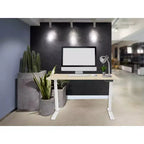 Scrivania da tavolo sit-stand regolabile in altezza con motore singolo WFH con piano da 4 piedi, bianca, postazione di lavoro per computer portatile
