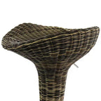 Sgabello da bar regolabile in 2 pezzi in rattan marrone con base cromata