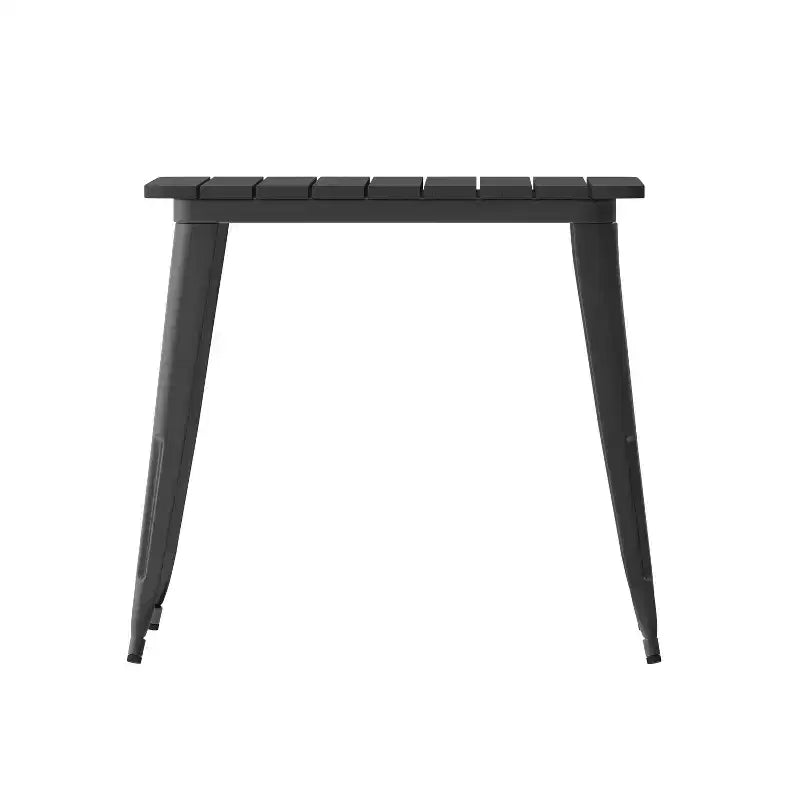 Tavolo da pranzo per interni/esterni di livello commerciale, piano quadrato da 80 cm in poliresina per tutte le stagioni con base in acciaio