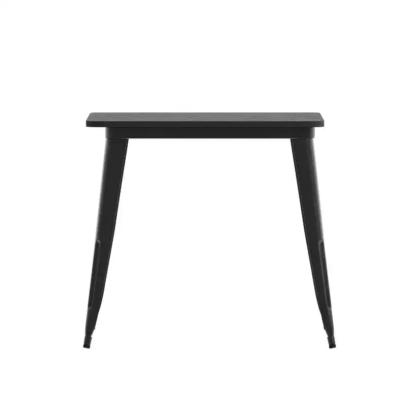 Tavolo da pranzo per interni/esterni di livello commerciale, piano quadrato da 80 cm in poliresina per tutte le stagioni con base in acciaio